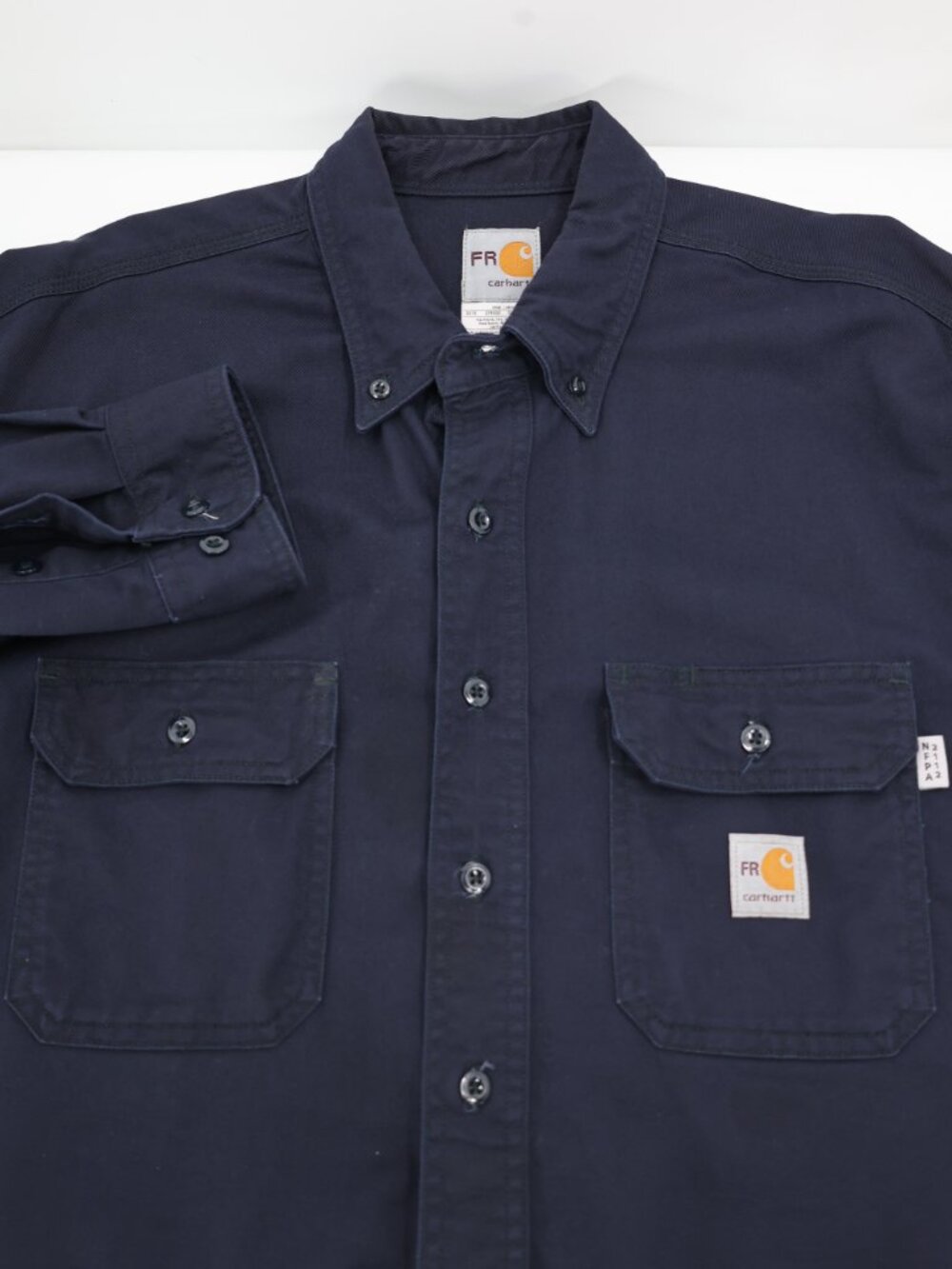 Carhartt Shirt Men's XL Flame-Resistant Classic Twill Long Sleeve Button Down